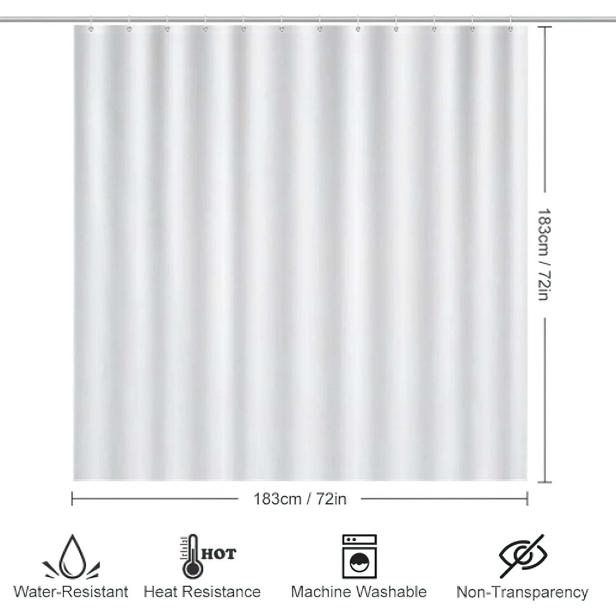 Bathroom 4pcs Black Gray Marble Shower Curtain with Bathroom Carpet Set