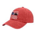 thumbnail image 3 of USA Flag Baseball Cap for Men Women Washed Denim Pre-Curved Visor USA Anniversary Embroidered Cap Adjustable Breathable Baseball Hat Outdoor Travel Summer Sun Hat, 3 of 4