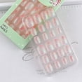 thumbnail image 2 of 24 Pcs Kids Press on Nails Pre-glue Children False Nails Short Oval Full Cover Artificial Fake Nails Gradient Glitter Acrylic Nail Tips for Little Girls Gift (White), 2 of 8