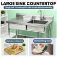 thumbnail image 2 of Stainless Steel Utility Sink, 40 Inch Commercial Kitchen Sink, Freestanding Single Bowl Laundry Sink with Drawer & Cold and Hot Water Pipe for Indoor Outdoor Farmhouse, 2 of 8