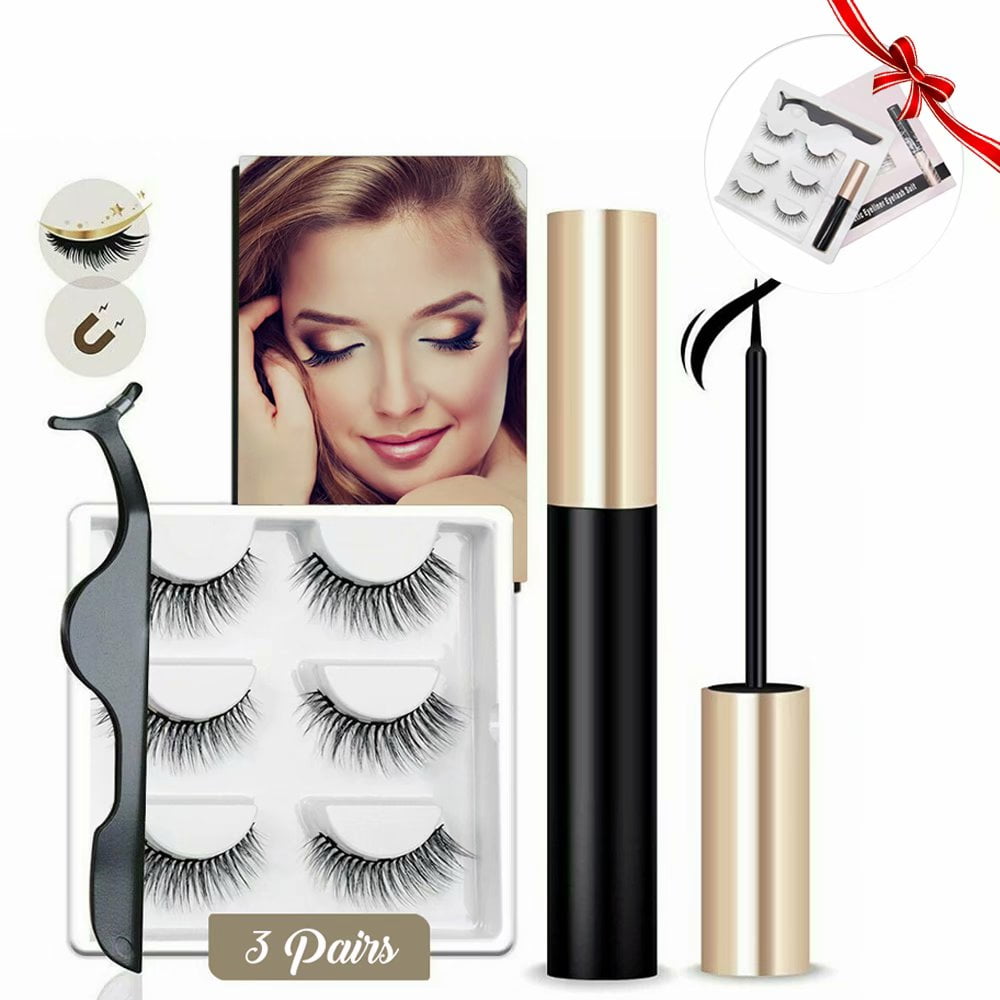 Cosprof 6 Pcs(3 Pairs) Liquid Eyeliner With False