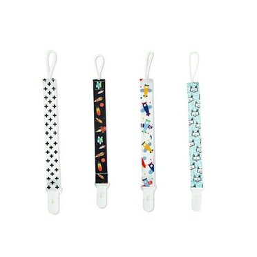 BESTSKY 4Pcs Pacifier Clip,Safe Material Pacifier Clips for Boys,Cleanliness Pacifier Holder,Multicolor4
