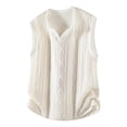 thumbnail image 2 of Qiyinn Men's Button Front Collared Crochet Sweater Vest Sleeveless Fitted Pullover Sweater, 2 of 7