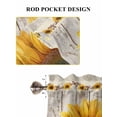 thumbnail image 6 of Vintage Sunflower Living Room Curtains 2 Panel, Wooden Yellow Summer Botanical Floral Retro Cafe Window Treatment, Farmhouse Bedroom Bathroom Kitchen Curtains Drapes 104"x54", 6 of 6