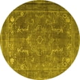 thumbnail image 1 of Ahgly Company Machine Washable Indoor Round Persian Yellow Traditional Area Rugs, 7' Round, 1 of 4