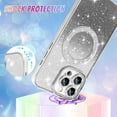 thumbnail image 3 of Compatible with iPhone 15 Pro Max 6.7 Inch Case Support for MagSafe, Plating Diamond Glitter Magnetic Case 2* Screen Protector Camera Protection Back Cover for iPhone 15 Pro Max Case -Silver, 3 of 12