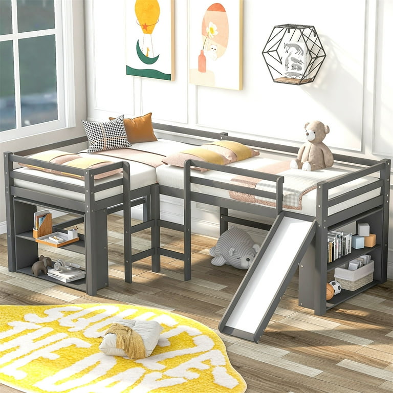Double loft hotsell bed with slide