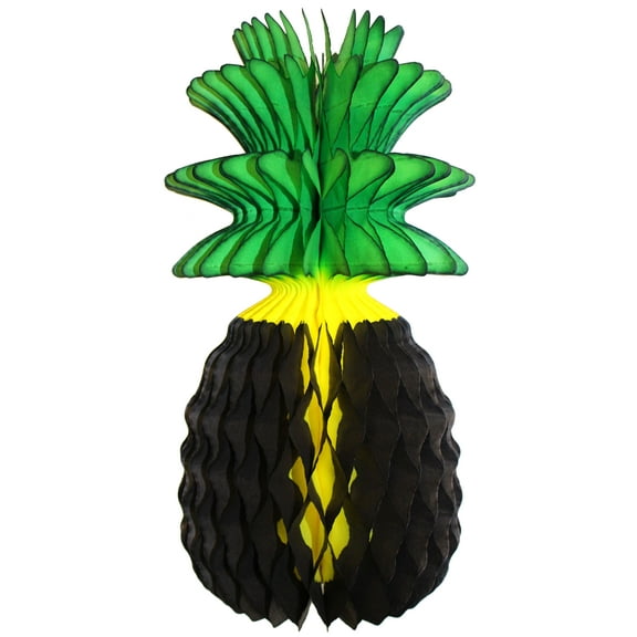 3-pack Devra Party 13 Inch Pineapple Decoration in Jamaican Themed Black Yellow and Green