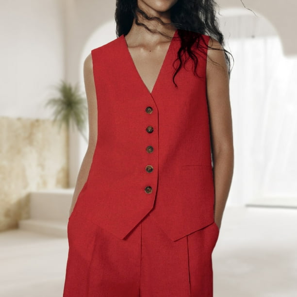 Chaleco rojo mujer deals