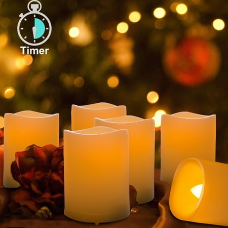 Kohree Real Wax Flameless Candles With Timer Outdoor Battery Kohree Real Wax Flameless Candles With Timer Outdoor Battery Operated Led Light 6 Set Votive