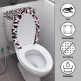 thumbnail image 4 of HELLHERO Toilet Lid Cover Pack of 2 Elastic Fabric Stretchy Fabric for Friends Pink Flower, 4 of 8