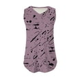 thumbnail image 5 of JSheng Tank Tops for Women 2025 Womens Fashion Print V-neck Casual Loose T-shirt Tank Tops Pink S, 5 of 5