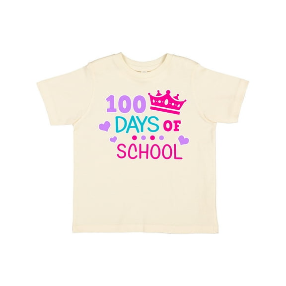 Inktastic 100 Days of School in Pink and Purple with Crown Girls Toddler T-Shirt