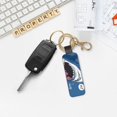thumbnail image 5 of Wukai Great White Shark Print Leather Car Keychain, Universal Key Fob Keychain, Leather Key Chain Holder for Men and Women,360 Degree Rotatable, 5 of 5