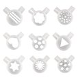 thumbnail image 1 of 9pcs 32mm Icing Nozzle Universal Easy To Clean Inner Diameter 29mm Diverse Patterns Ice Cream Machine Part Bar Tools, 1 of 5