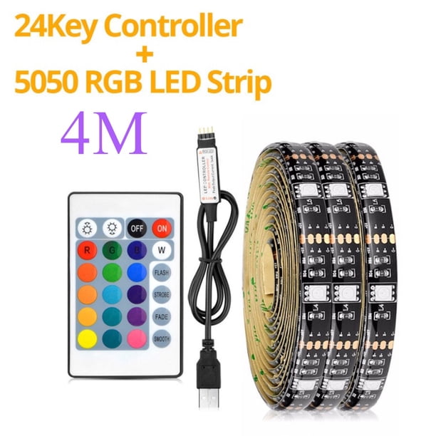 cinta led rgb 5050 rollo 20/10/15/5 metros tira de luces fuente 5v control remoto-1