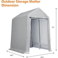 thumbnail image 7 of COZONY 10 X 10 Ft Portable Shed Outdoor Storage Shelter, Heavy Duty Instant Waterproof Storage Tent Shed With Rolled Zipper Doors and Ventilation Windows for Motorcycles,Bicycles,Garden Tools, Gray, 7 of 7