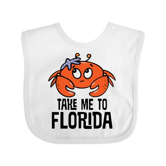 Inktastic Florida Vacation Cute Beach Crab Boys or Girls Baby Bib