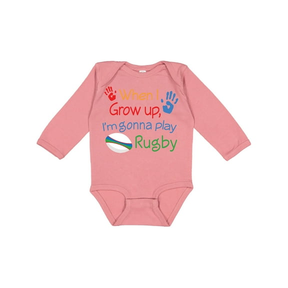 Inktastic Future Rugby Player Boys or Girls Long Sleeve Baby Bodysuit