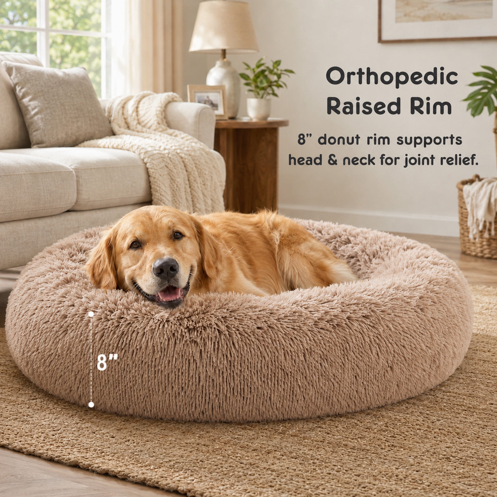 Alvantor 30''/36'' Dog Bed Comfortable Donut Cuddler Round Pet Beds Ultra Soft Washable Dog and Cat Cushion Bed, Fits up to 45 lbs/90 lbs Pets
