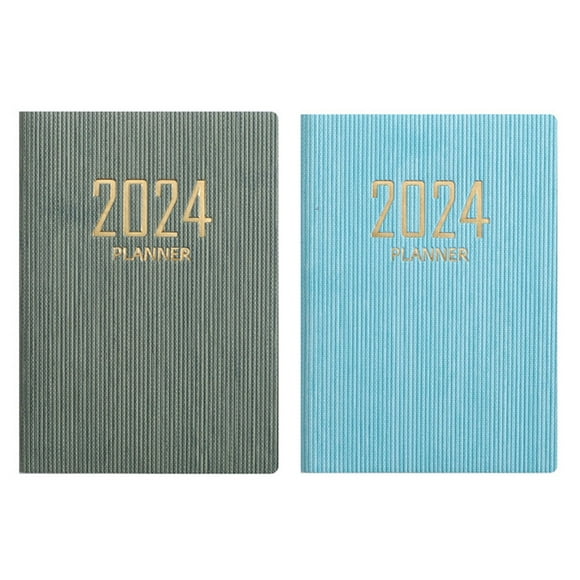 Planner 2024, 12 Months (from January 2024 to December 2024) Small Calendar 10.6x7.8cm, Daily, 2 pcs Pocket Agenda book
