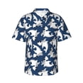 thumbnail image 2 of Xecao Shark print Hawaiian shirt - a stylish short-sleeve button-down for men, perfect for casual beach and tropical outings., 2 of 9