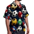 thumbnail image 2 of Football Men's Spread Collar Poplin Beach Shirts - Casual Printed Button Down Short Sleeve Summer Tops for Unisex, 2 of 6