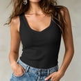thumbnail image 2 of TEAJOPSUU Womens Summer Knitted Tank Tops Slim Fit Sleeveless Sweetheart Cami Shirts Casual Daily Basic Tank Tops Black, 2 of 5