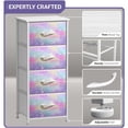 thumbnail image 3 of GGI International 4 Drawer Bedside Nightstand Chest Tower Bedroom Dresser, Pastel Colors Tie-Dye Sparkle, 3 of 5