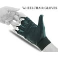 thumbnail image 3 of Wheelchair Gloves Mobility Disability Workout Fingerless Long Thumb Leather Palm Gloves Black - XS, 3 of 7