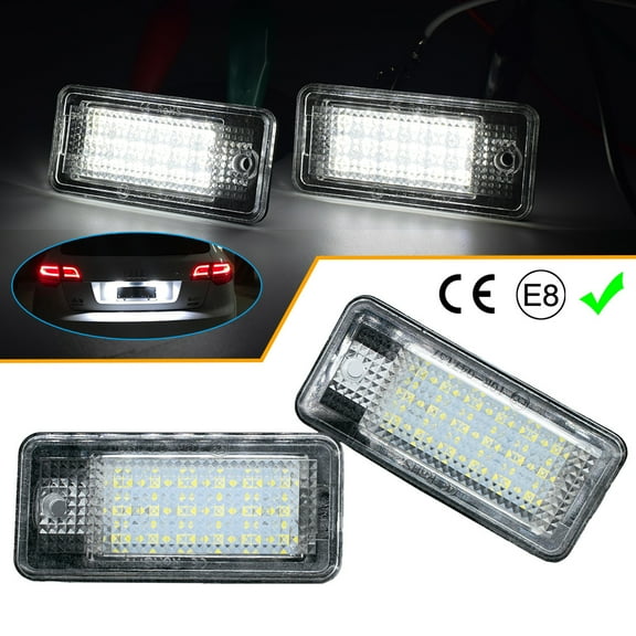 AUTOXBERT 2PCS 18LED Number License Plate Lamp White Light for Audi A3 S3 A4 A6 B6 B7 Q7
