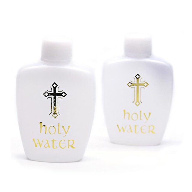 Holy Water Bottles Plastic Container Empty Containers With Gold Cross For Catholic Christian Halloween Baptism Party Church