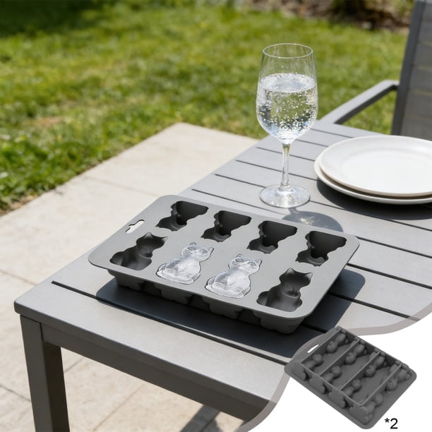 Molde de cubitos de hielo de silicona con 6 compartimentos con forma de gatito para whisky, bebidas de frutas y otras bebidas, reutilizable, de grado alimenticio, fácil desmolde, gran capacidad.