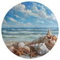 thumbnail image 3 of Beach Seashell Starfish Round Small Area Rug, Print Non Slip Washable Floor Mat, Soft Throw Rug for Living Room, Powder Room Entryway, Bathroom, Bedside, 3 of 6