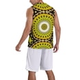 thumbnail image 5 of Easygdp Yellow Mandala Men's Mesh Basketball Jersey Quick Drying Sleeveless Shirts Fitted Muscle Tank Tops Sport Round Neck T-Shirt - Medium, 5 of 9