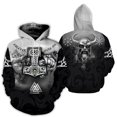 thumbnail image 1 of Viking Warrior Cosplay disfraz tatuaje nuevo pulóver chándal Casual colorido estampado 3D cremallera/Sudadera con capucha/sudadera/chaqueta/Unisex19SG Deng Xun unisex, 1 of 2