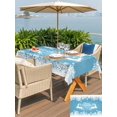 thumbnail image 4 of Outdoor Tablecloth with Umbrella Hole and Zipper, Blue Christmas Rectangle Table Cloth 52x70 Inch Waterproof Tablecloth, Elk Xmas Snowflake Winter Deer Picnic Table Cover for Patio Camping, 4 of 7