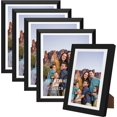 thumbnail image 1 of HAHDAXIA 6x8 Picture Frame Set of 5 Modern Black Solid Wood Photo Frame for Wall Gallery Decor,Family Mural,Collage Bundle,Hanging or Tabletop Display, 1 of 7