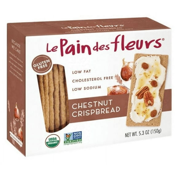 Le Pain des fleurs Organic Crispbread Gluten Free Chestnut 4.4 oz Pack of 3