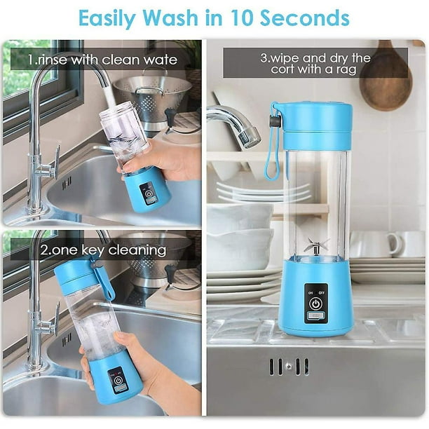 B42022 Portable Manual Blender Electr Usb 6 Blades Cup Machine