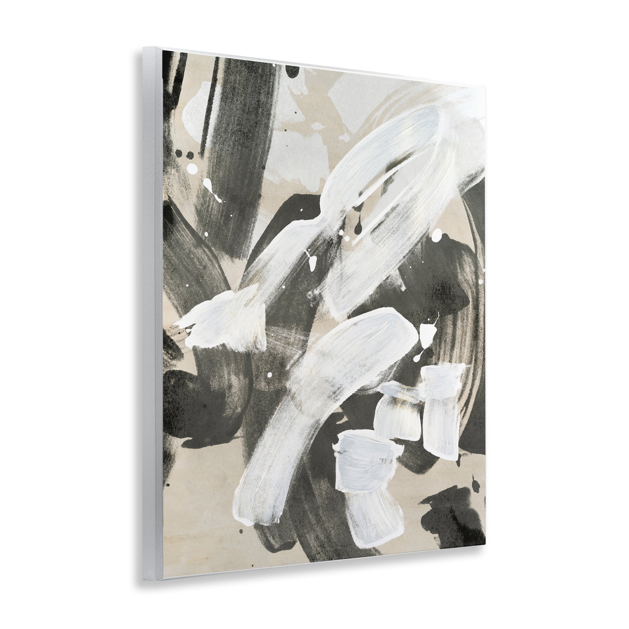 Stupell Industries Modern White Brush Stroke Abstract Painting Unframed Art Print Wall Art, 11 x 14