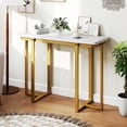 thumbnail image 2 of Gymax Console Table 42'' Modern Faux Marble Entryway Table w/ Geometric Metal Frame White, 2 of 10