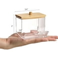 thumbnail image 2 of 1/2 unidades de soporte para hisopos de algodón de 7 oz, dispensador de hisopos de algodón, organizador de recipientes para baño, tarro de boticario transparente para almacenamiento, 2 of 5