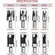 thumbnail image 3 of Pieces Wood Plug Cutter, Wood Plug Bit 6 mm/10 mm/13 mm/16 mm, Carbon Steel Wood Plug Drill for Woodworking, Claw and Conical Wood Drill Bits, 3 of 5