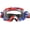 Blue-red Frame Clear Lens, variant on Motorcycle Goggle ATV Dirt Bike Off Road Racing Motocross Goggles for Men,Women, Adults