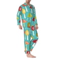 thumbnail image 2 of Salouo Mushrooms Print Button-Front Long Sleeve Pajama Set for Men, Soft 2Pjs Men's Long Sleeve Sleepwear-Large, 2 of 7
