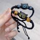 thumbnail image 4 of Pulsera trenzada personalizada para parejas Pulsera linda con gato de piedra lunar, 4 of 4
