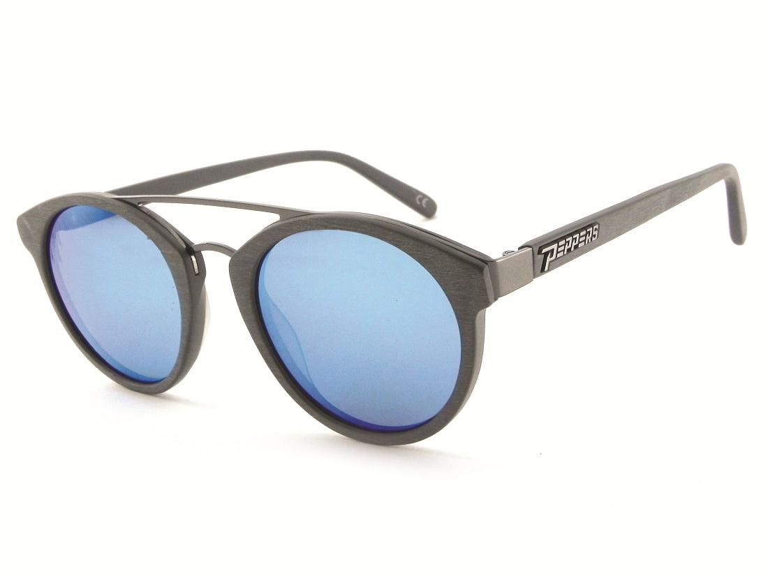 Peppers WICKED Brushed Grey/Diamond Blue Mirror Polarized Sunglasses