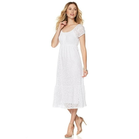 Slinky One Shoulder - Slinky On-Off Shoulder Crochet Tiered Peasant Dress 536-443