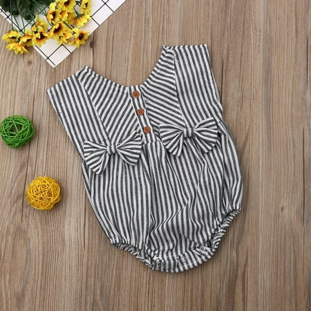 

Newborn Baby Boys Girls Striped Floral Romper Bodysuit Sunsuit Outfit Clothes